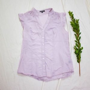 Express Tops - Express Purple Embroidered Button Down Top N15 Express Tops - Express Purple Embroidered Button Down Top N15